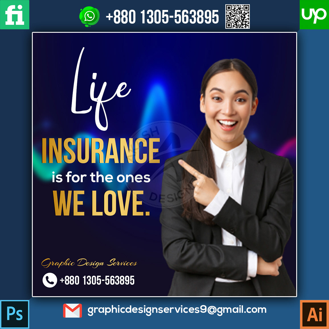 Social media post logo adobe illustrator Graphic Designer Adobe Photoshop Illustrator Flyer Design Instagram Post Life Insurance