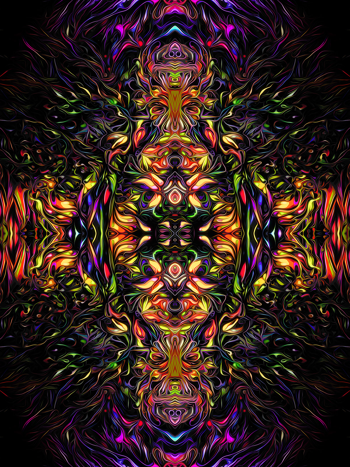 abstract digital symmetry vector neon experimental poster Collection tribal