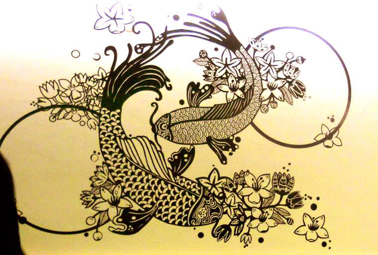 wasabi juliafontes Ilustração Parede carpas