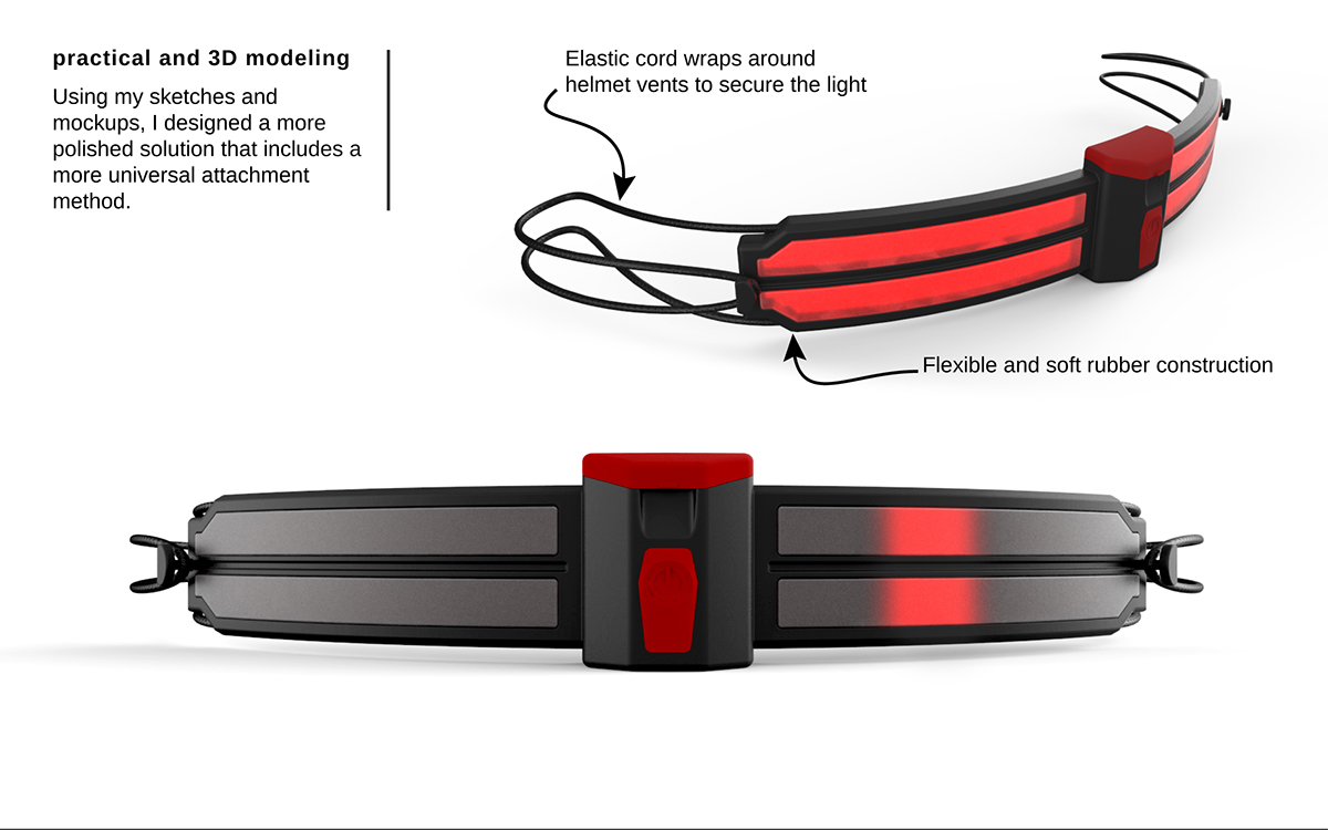 Cycling safety light road biking motion rubber 3d printing