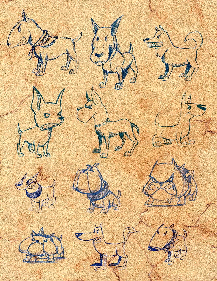 dogs postman sketch houses STEAMPUNK cartoon props android game