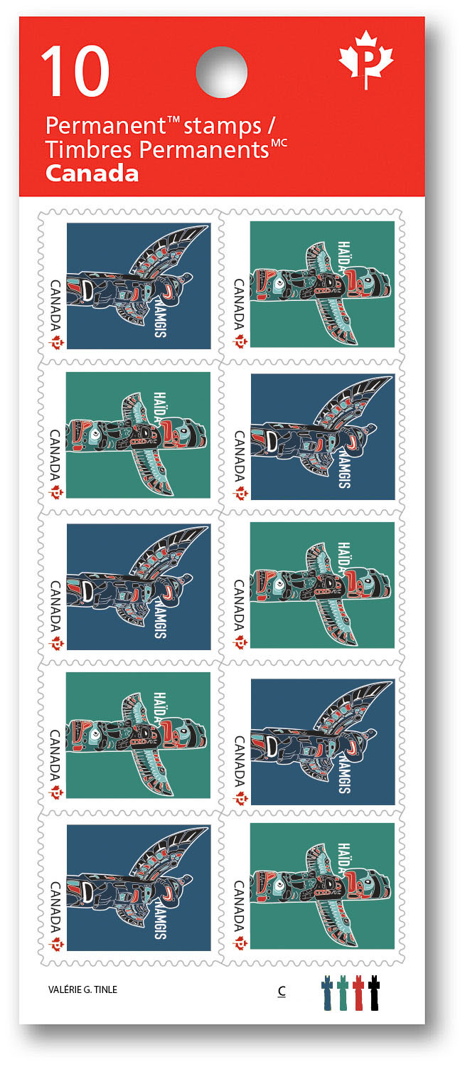 stamps timbres poste post Totem Autochtones Illustrator vector Vecteur