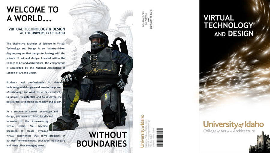 Virtual Technology Design  brochure  Layout Design  dark Technology 3d modeling light effect