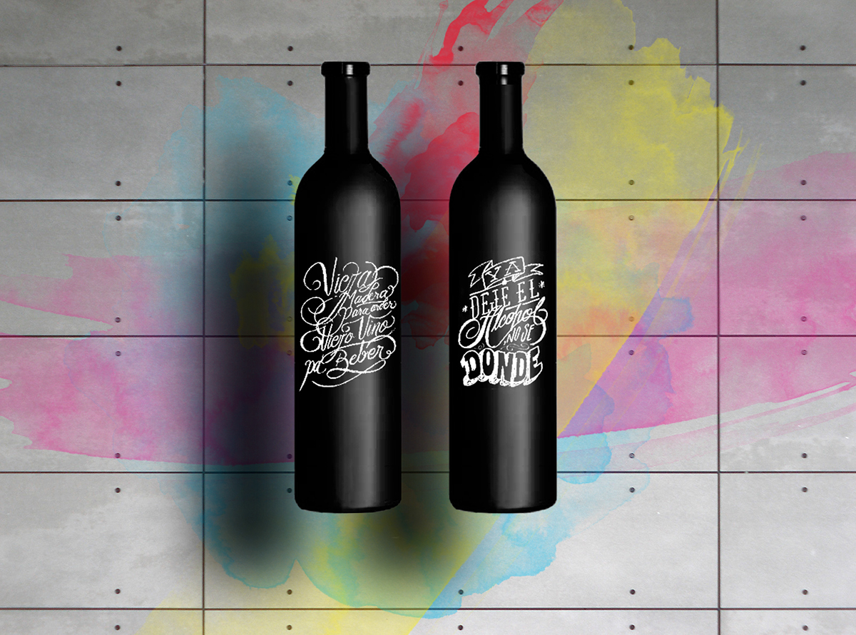 bottle wine chalk black drinks matte glass