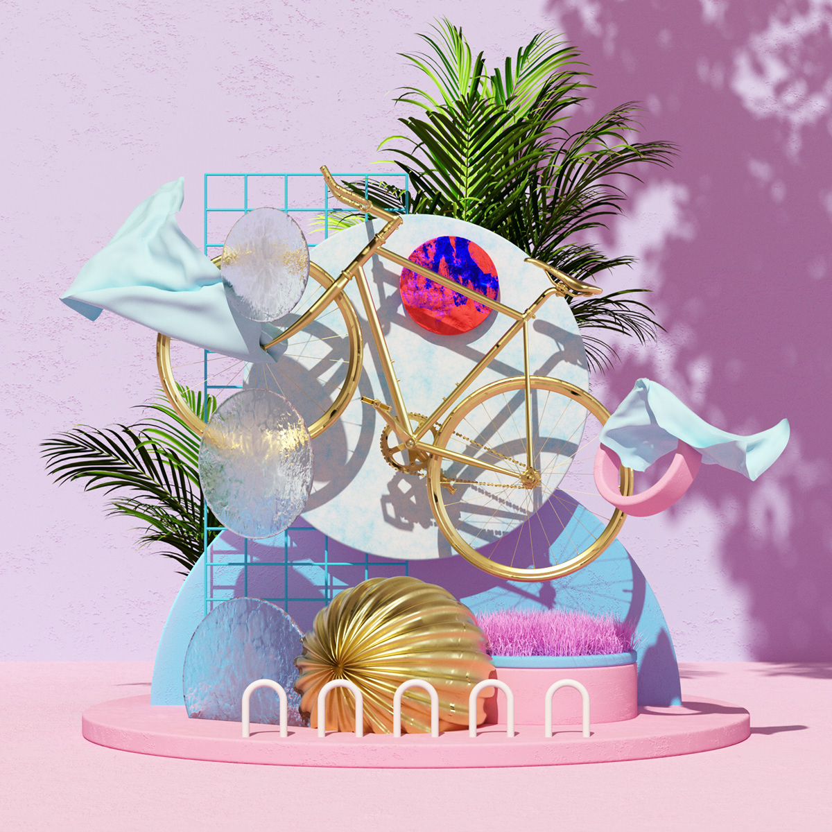 3D abstract cinema4d happy ILLUSTRATION  octane pastel personal exploration summer visualization