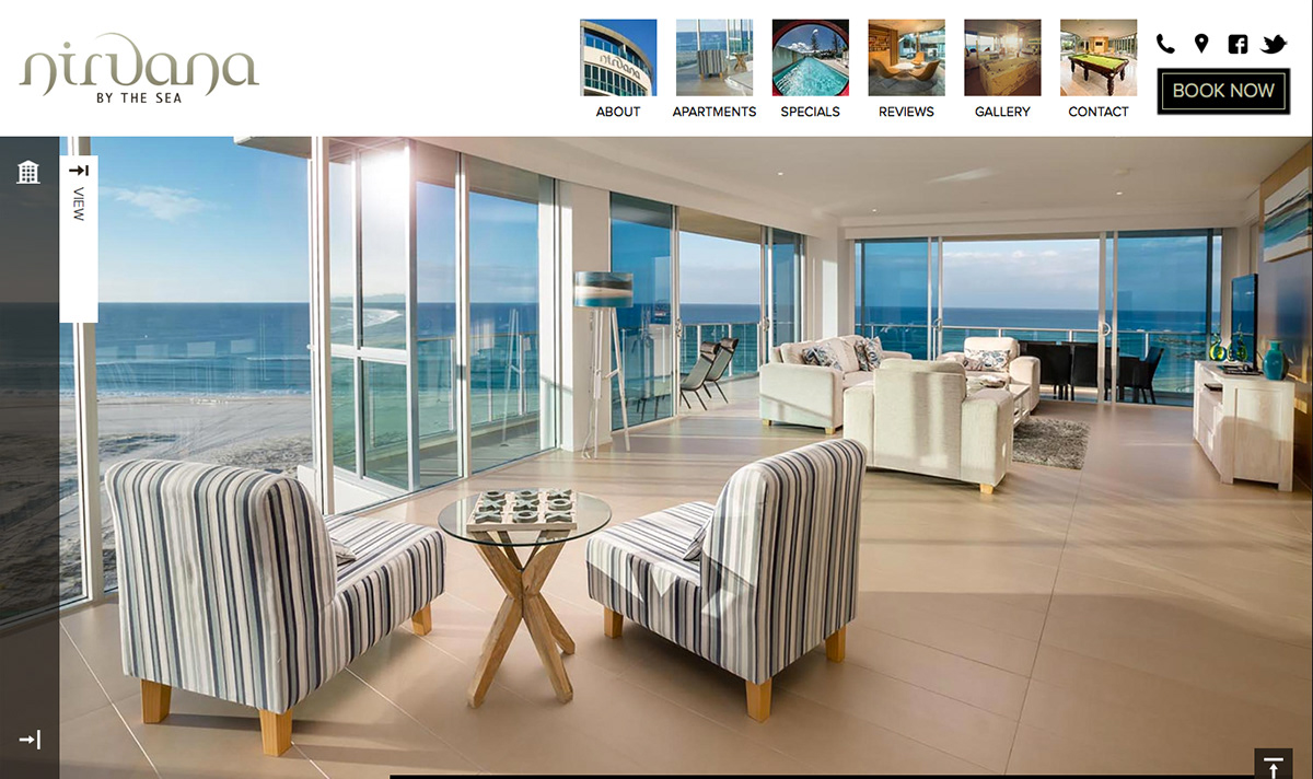 website development luxury accommodation colour guidelines gold coast responsive website html5 css3 jquery php wordpress