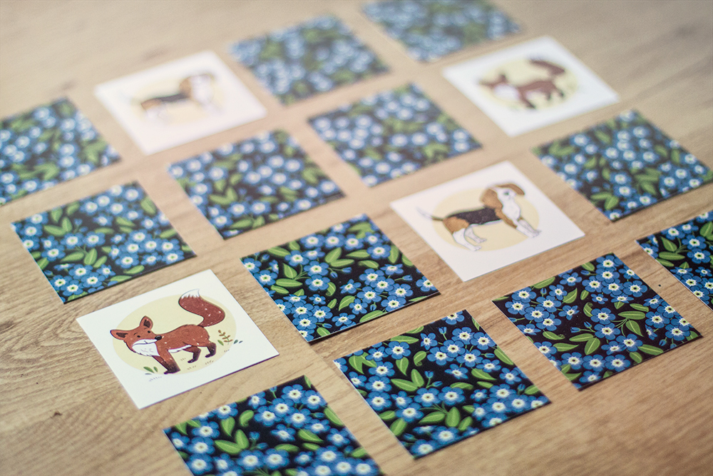 animal cute people game Original Fun Memory pattern floral Beautiful adorable children cards plants dog