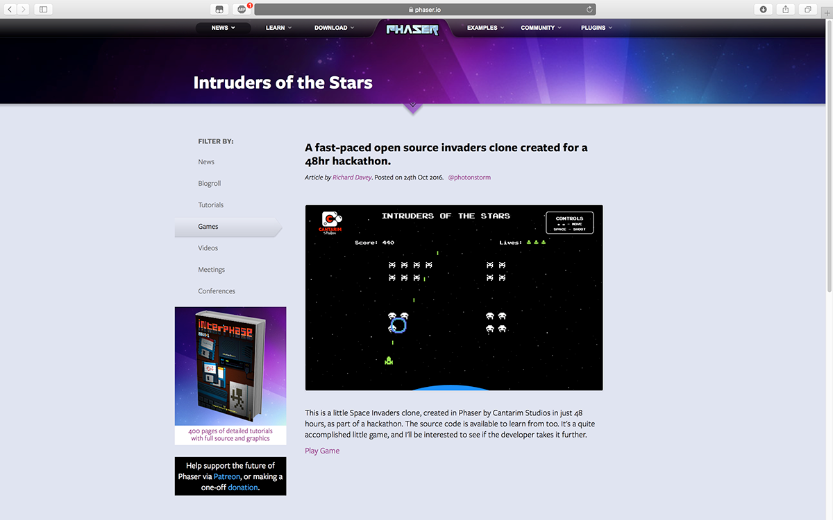 Space Invaders Game Development phaser JavaScript