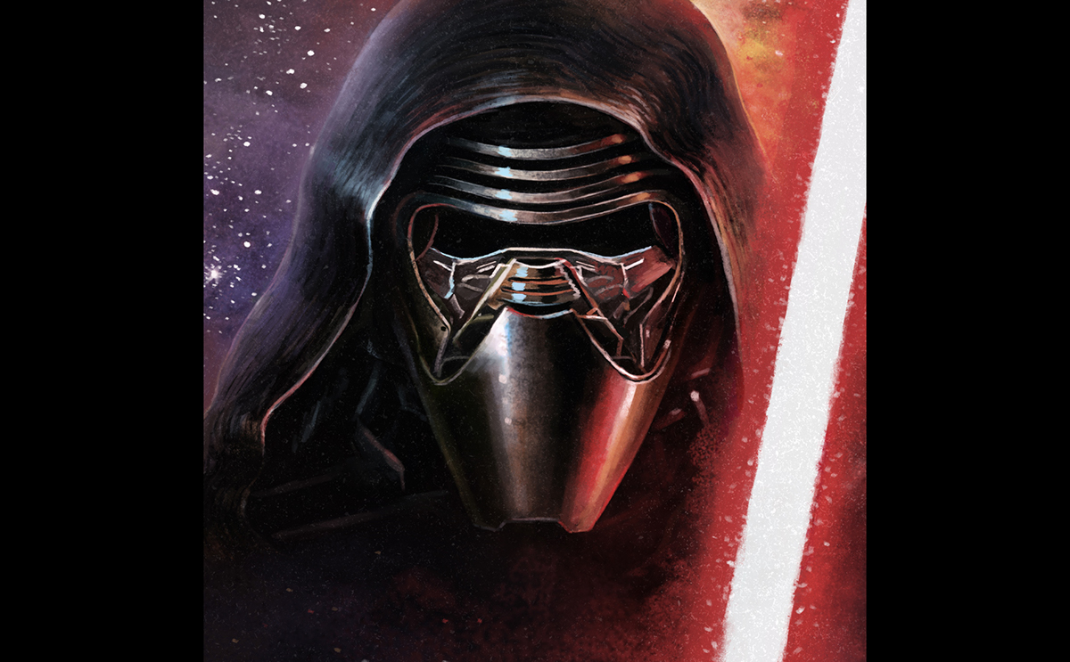 Starwars star Wars the force awekens Episode 7 IV poster Cinema digital painting artwork darth wader kylo ren fan