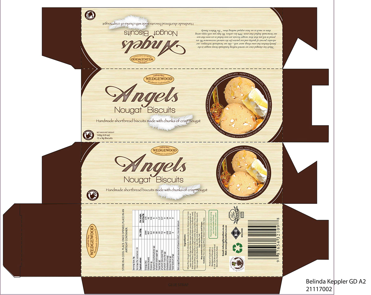 graphic design  Packaging angels Nougat packaging design biscuits Biscuits Packaging  food photography