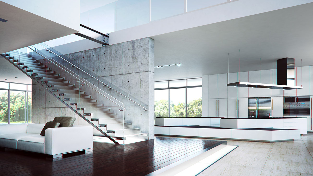 CGI 3D visualizations apartment postproduction interiors rendering