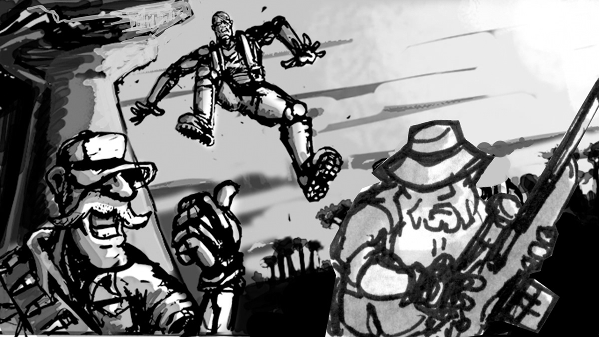 beat boards concept design Visual Narrative sequentail art GI Joe meets zombies