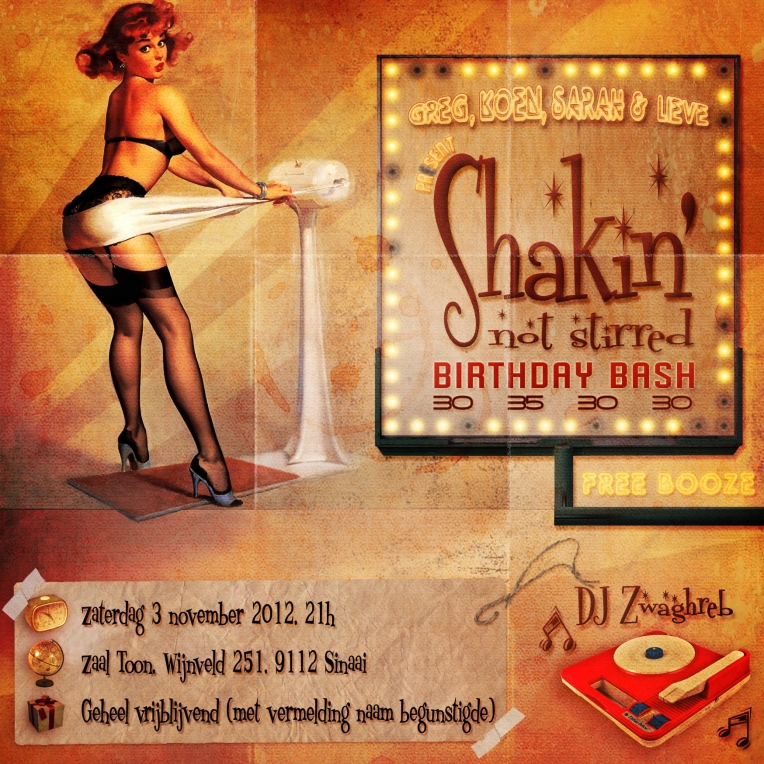 Shakin' Not Stirred party flyer birthday bash