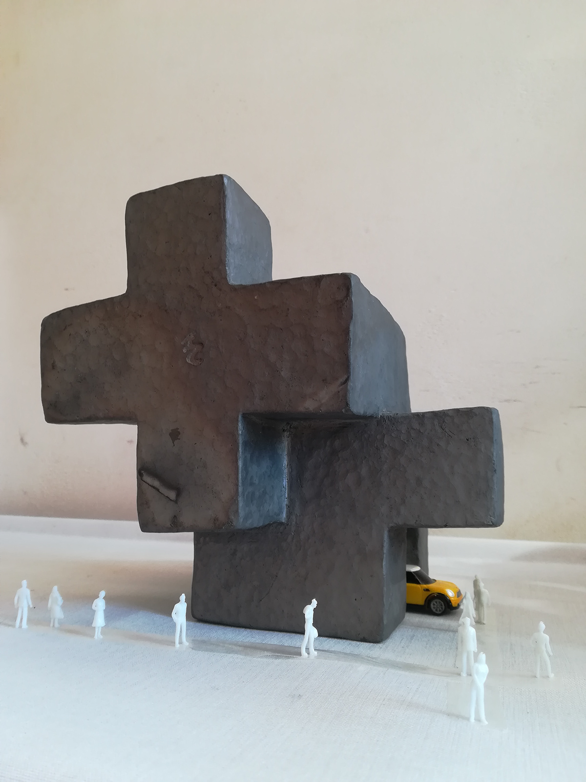 Pottery artistic architectural model quadrilateral cool building black Landscape