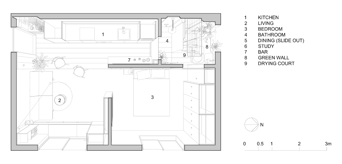 Mini Living apartment design Studio apartment