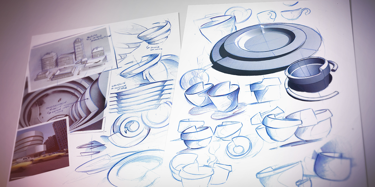 tableware bird sketchs draw plate bowl cup toucan Geneviève Lethu internship
