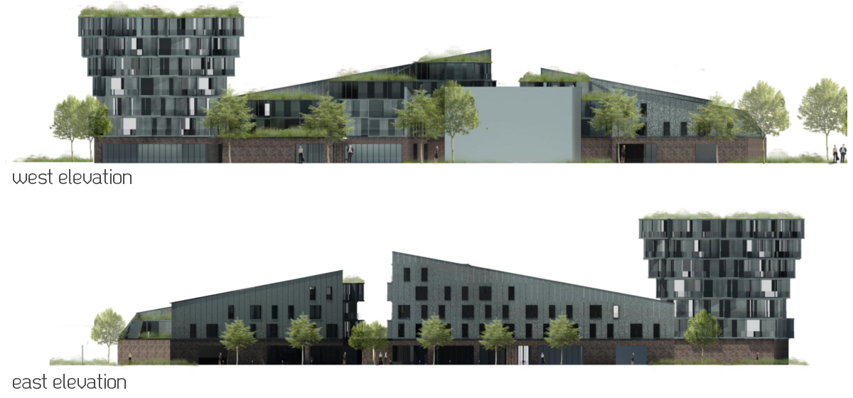 housing  mutifunctional  green terraces Urban Design  site redevelopment