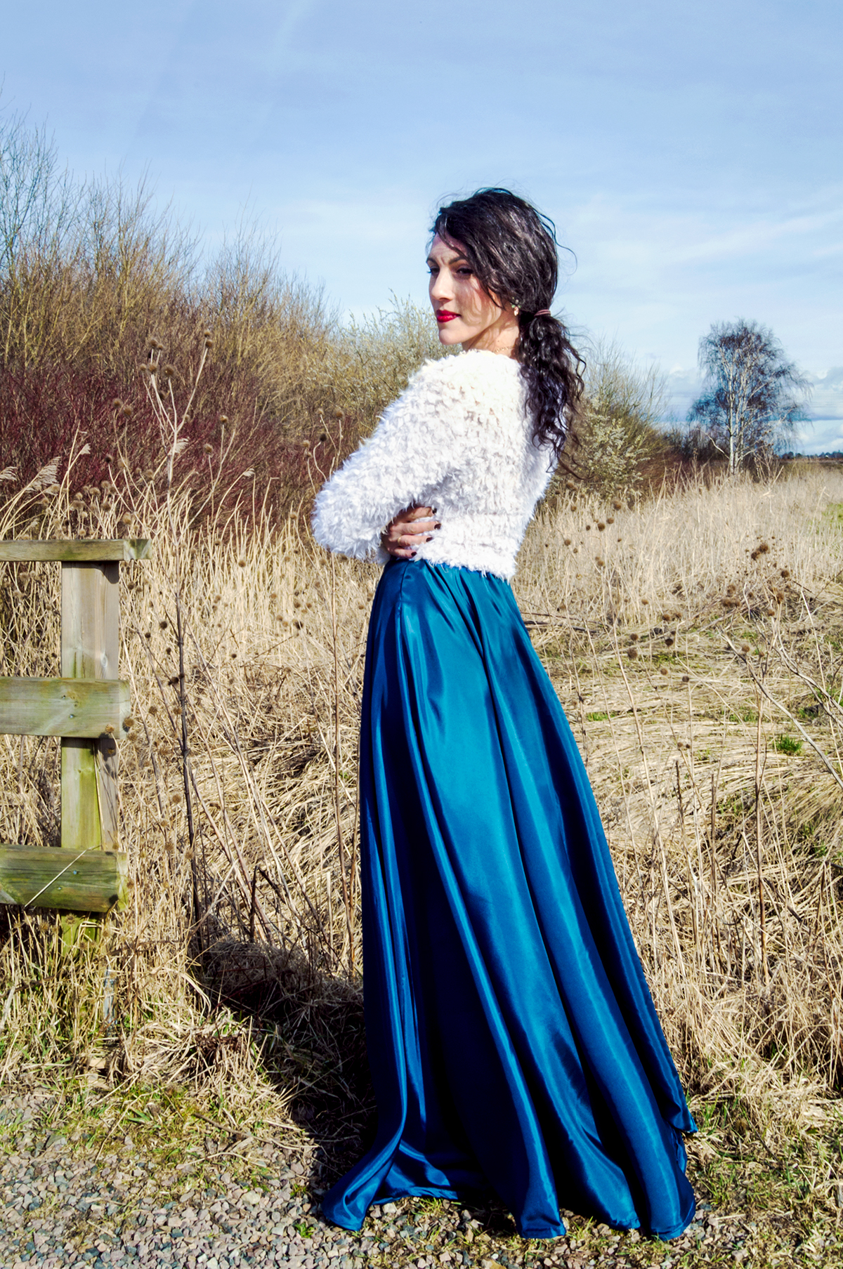 Style stylist skirt blue spring design Clothing fashion blogger