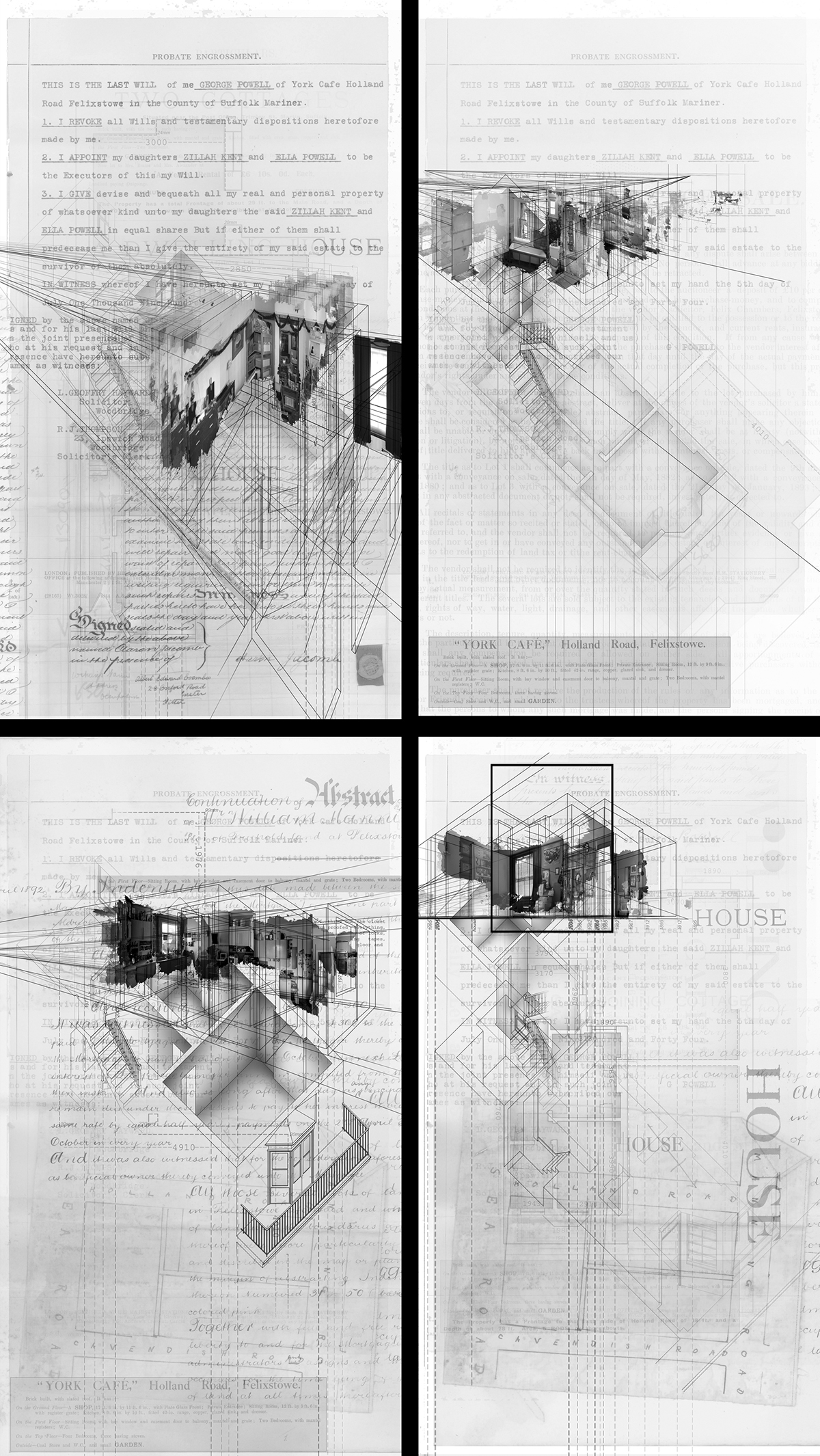 graphic deconstruction house  multi-dimension