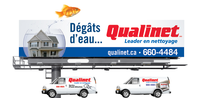 Qualinet triomphe camions affichage publicité design graphique