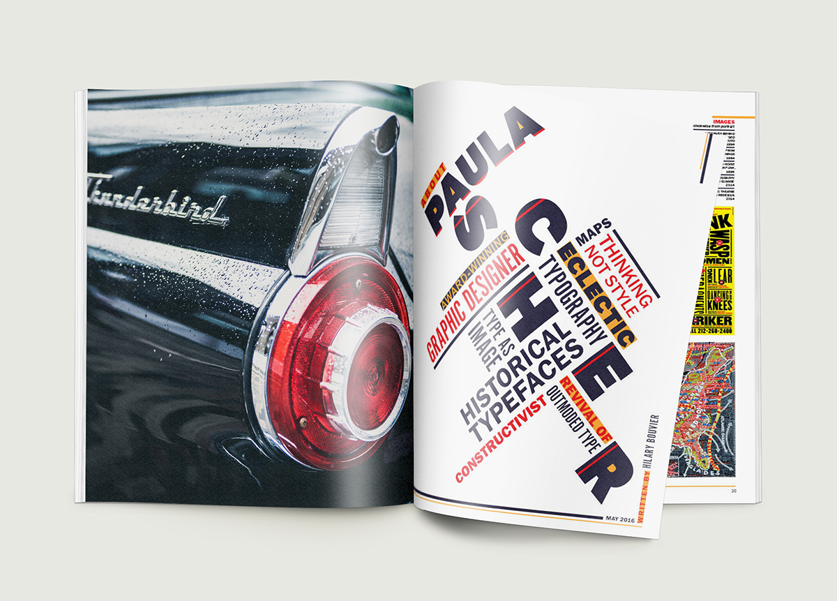 paula scher magazine layout typography   eclectic typography