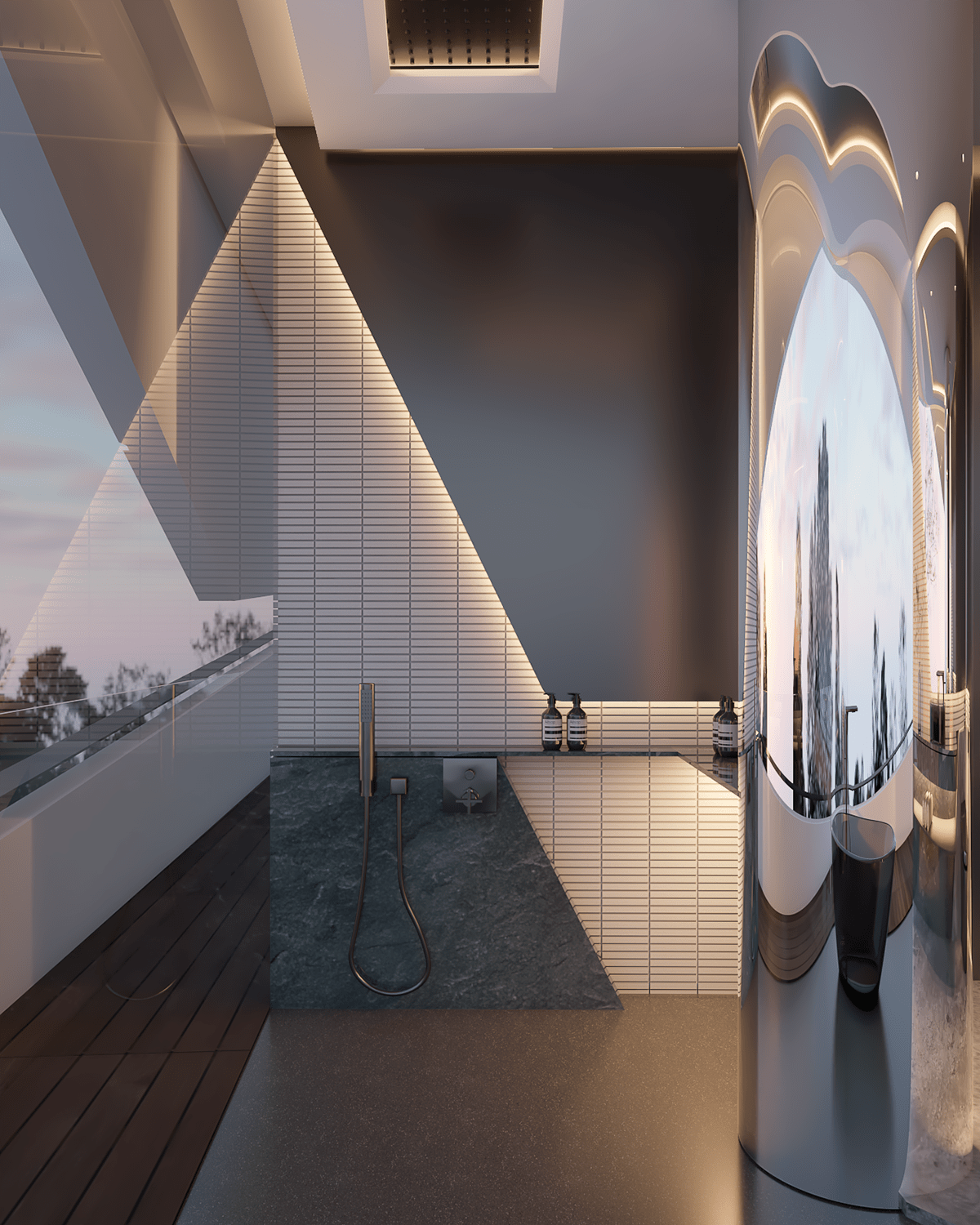 futuristic design Modern Design Luxury Design Interior bathroom design modern architecture visualization INTERIOR FUTURISTIC