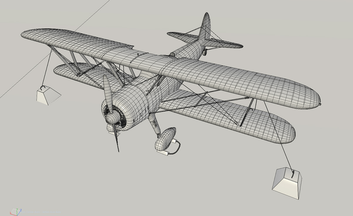 modo photoshop Stearman texturing Aircraft