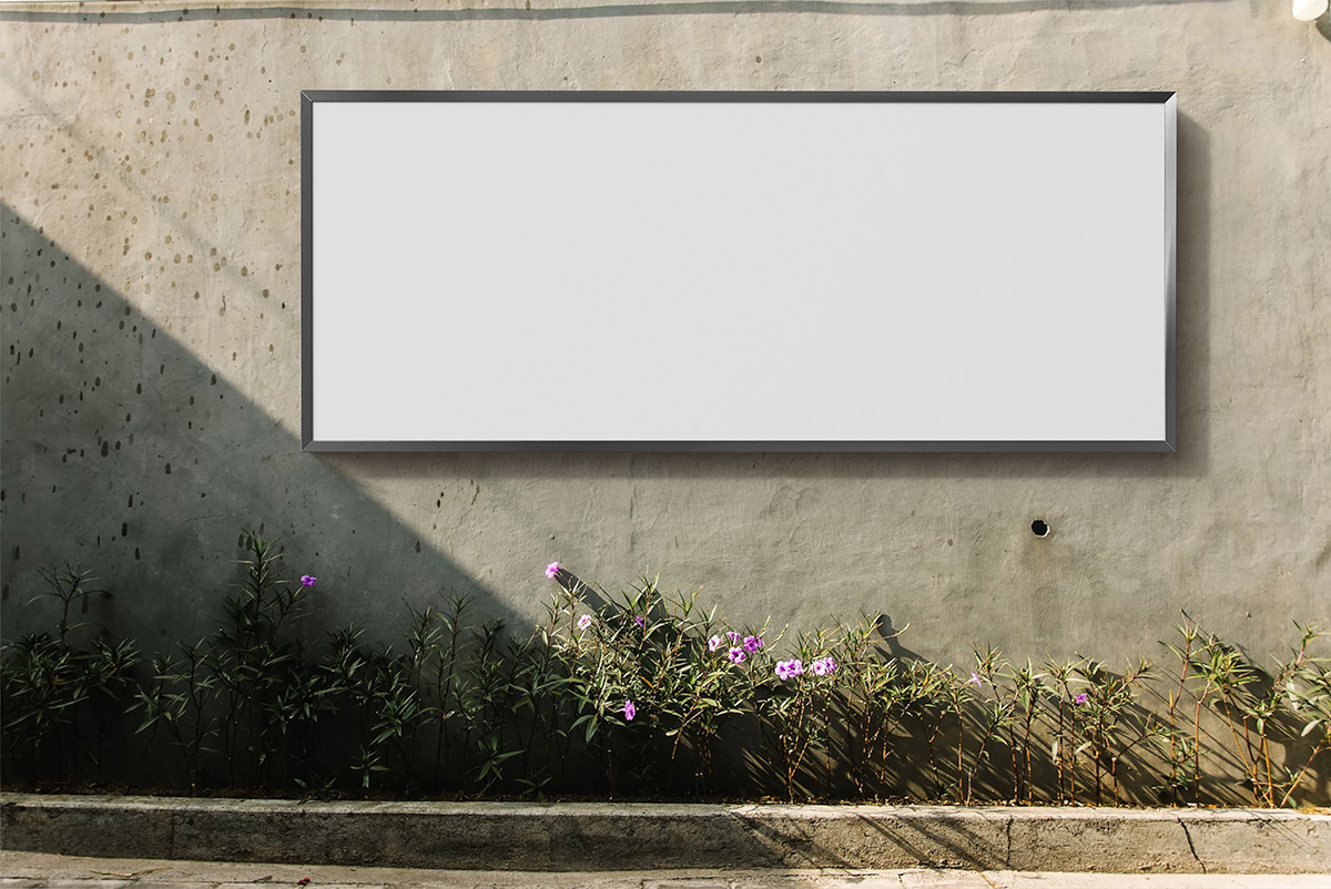 billboard screen design horizontal sign Signage Outdoor free mockup  psd mockup advertising screen