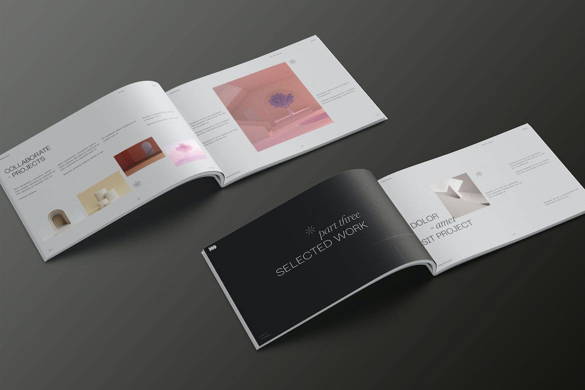 architecture portfolio brochure print Layout editorial magazine book company brochure design