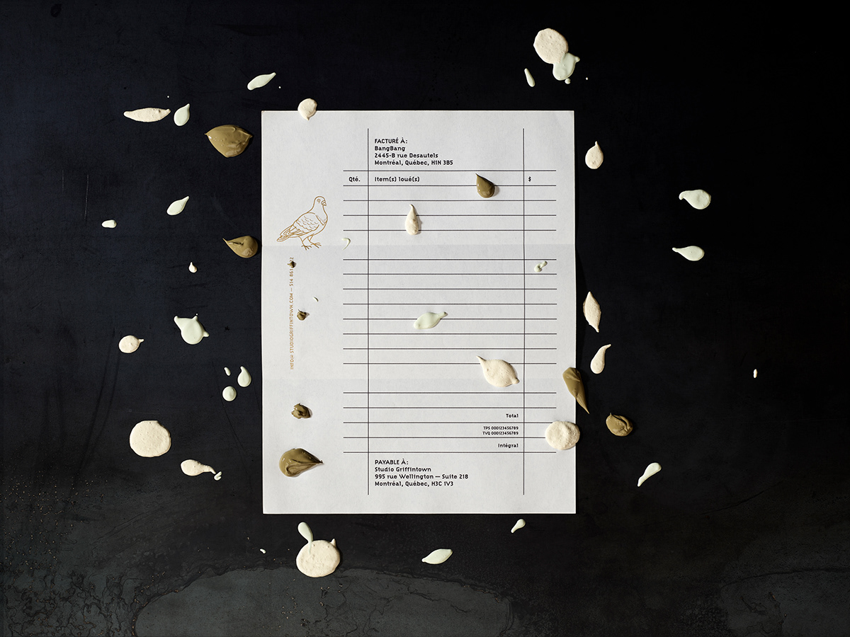 studio photographer branding  Stationery bag pigeon business card embossing foil stamping menu
