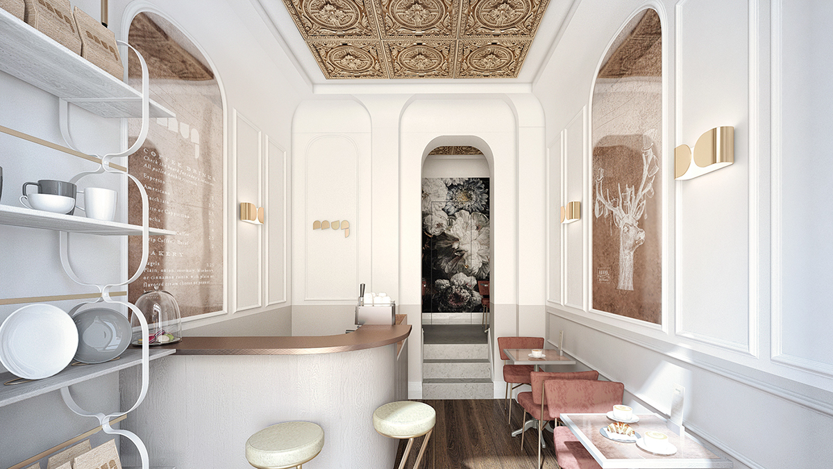interior design  florian Venice galata Mug  3dsmax vray Adobe Photoshop visualization coffeshop