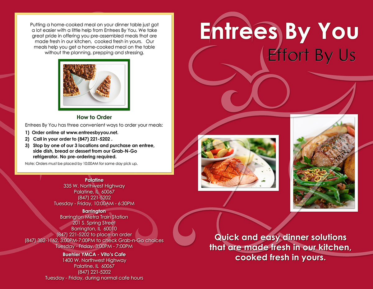 food service  Menu  marketing collateral brochure