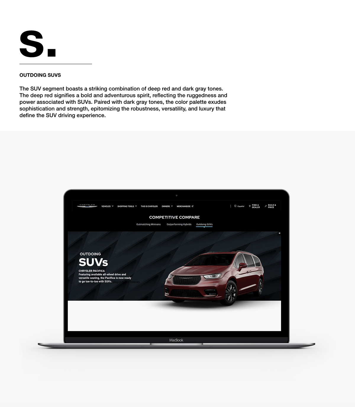 Adobe Portfolio ui design chrysler Web Technology launch landing page Vehicle car