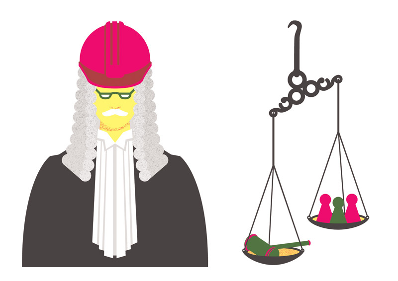 court legal aid insurance Lady Justice law lawyer scale judge hammer yellow pink green expenses