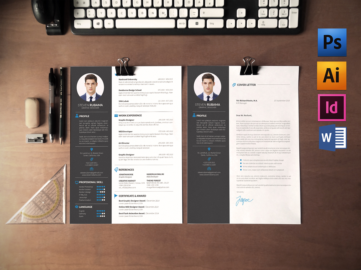 Resume Cv And Cover Letter Free On Behance