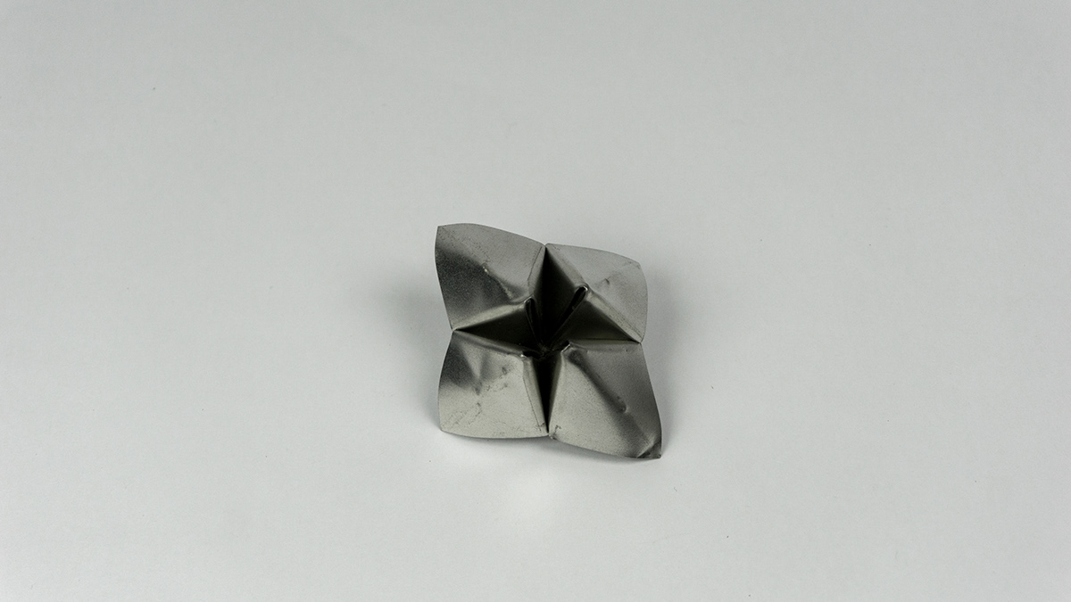 Tin plate metal risd origami  metal origami folding Joint