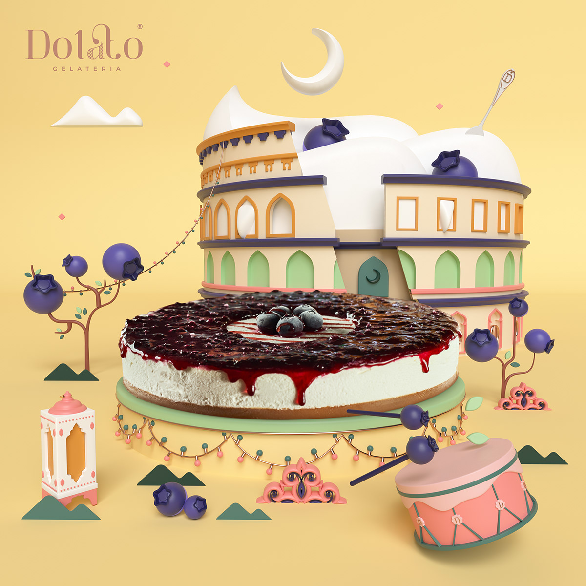 3D c4d cinema4d dessert Gelato illustrations Italy Render ramadan