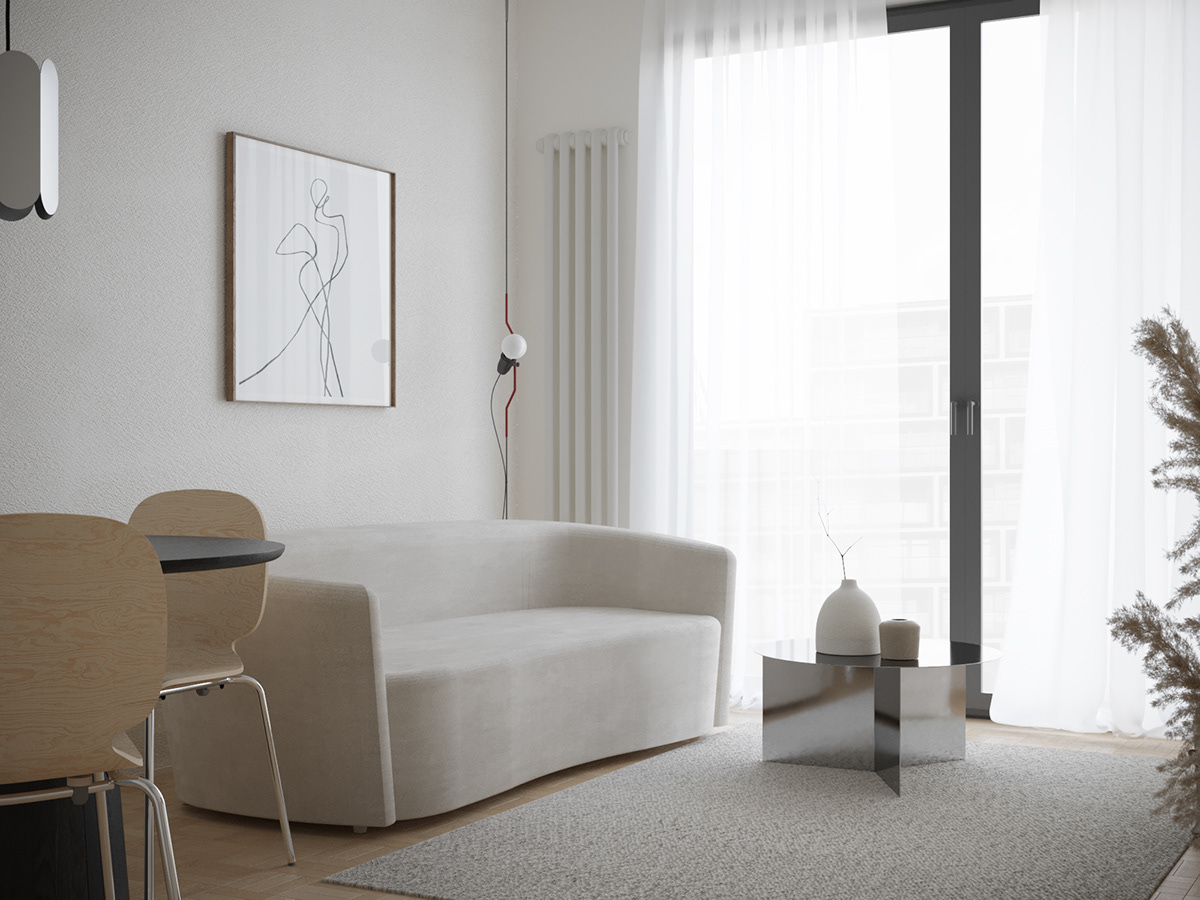3dsmax beigeinterior CoronaRender  Interior interior design  Japandi Minimalism Render visualization
