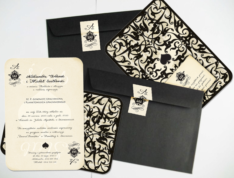 wedding invitations card ace of spades