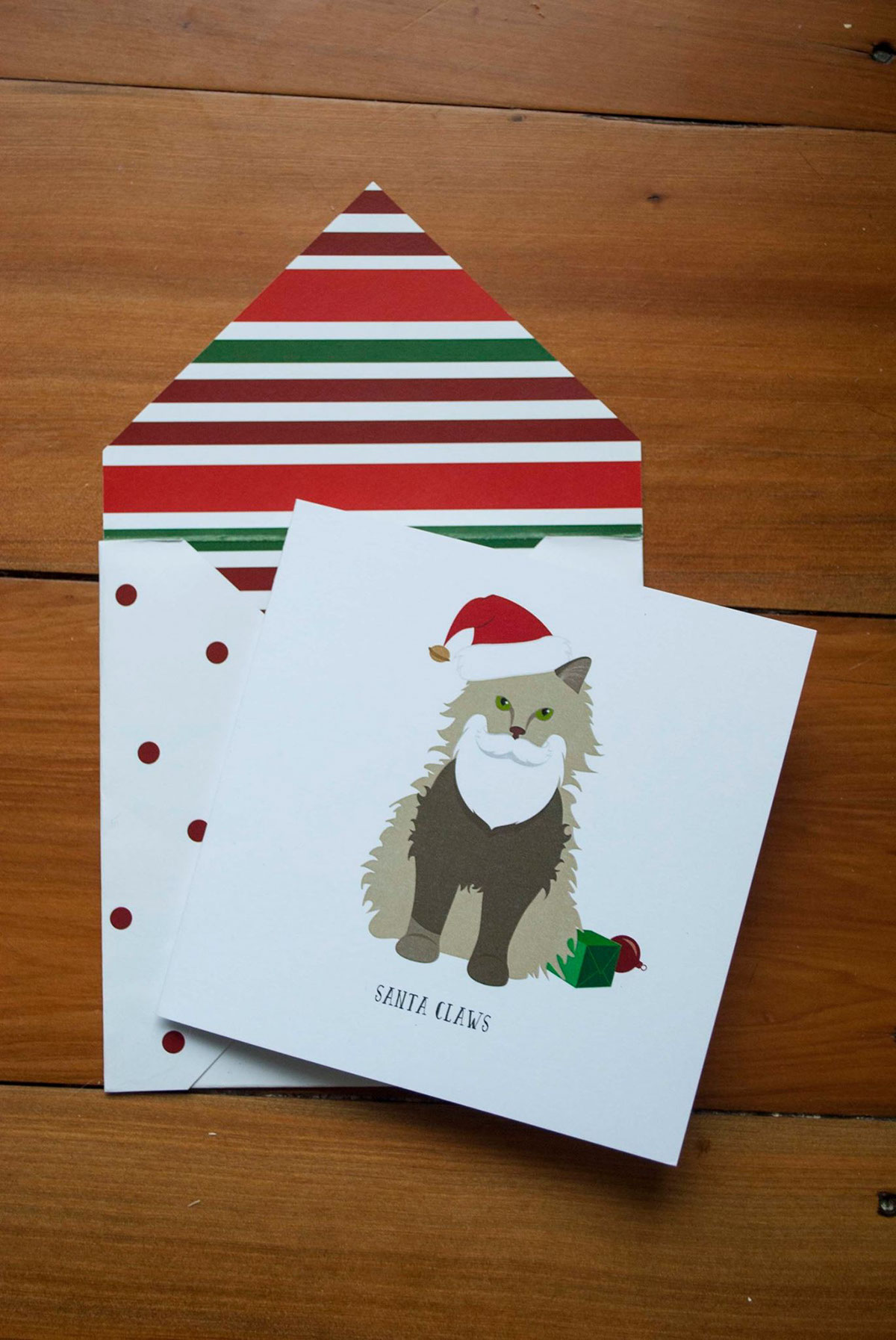 cats kittens Christmas christmas cards vector holiday cards  Holiday print envelope funny Merry Christmas red green mail greeting card