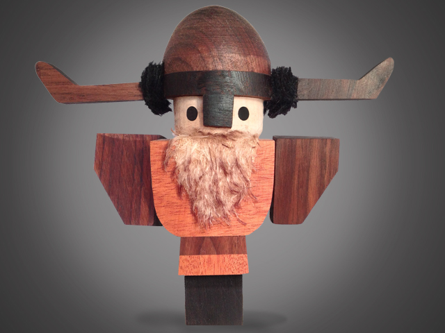 wood warrior design Sculpt craft toy collectible