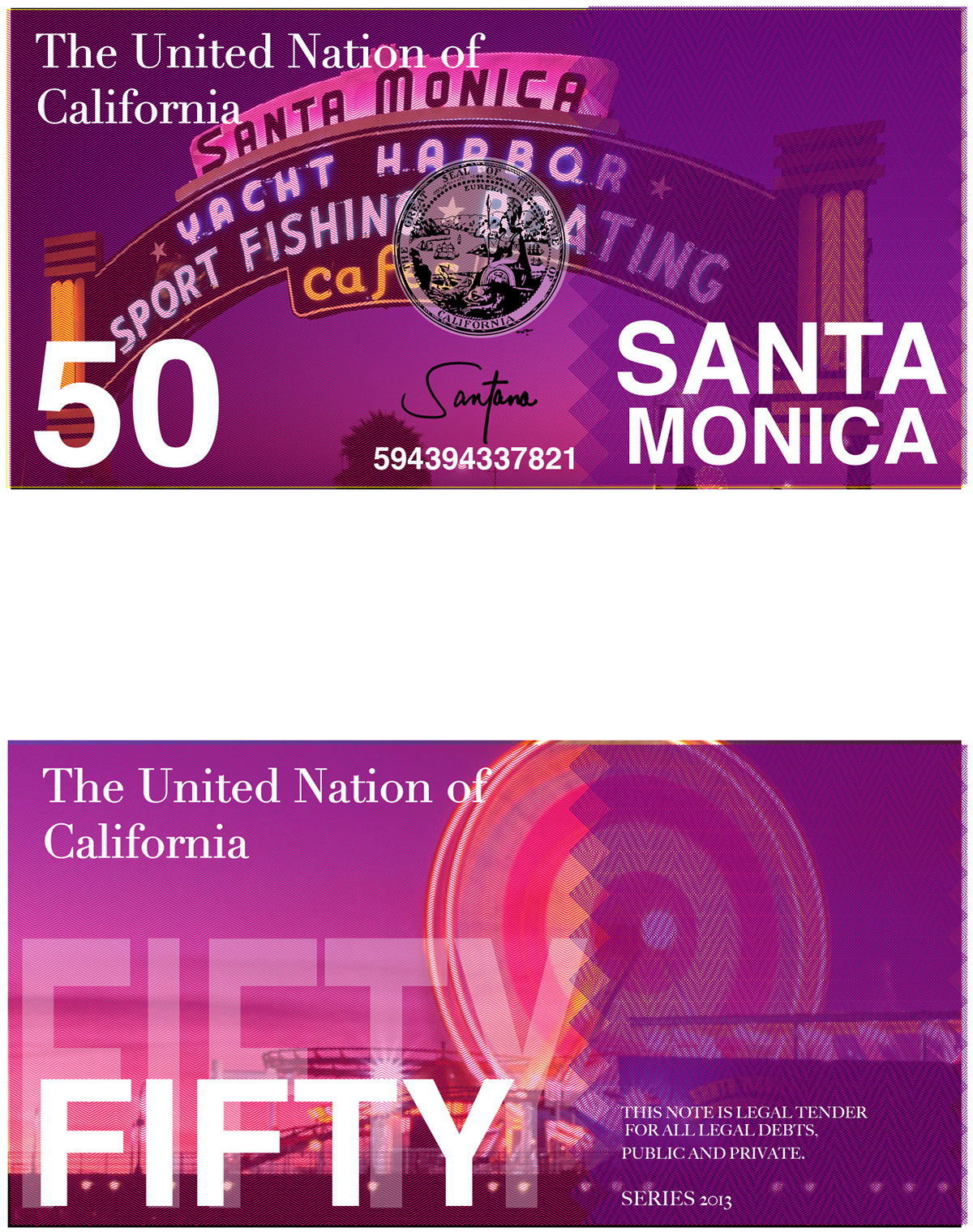 currency money Legal Tender California santa monica hollywood SANFRANSISCO Los Angeles