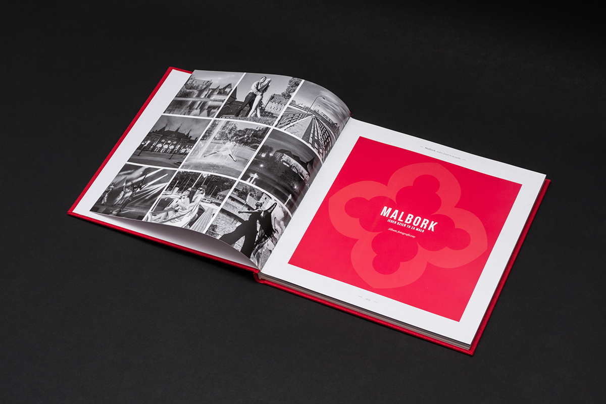 Album brochure malbork Catalogue editorial red black square
