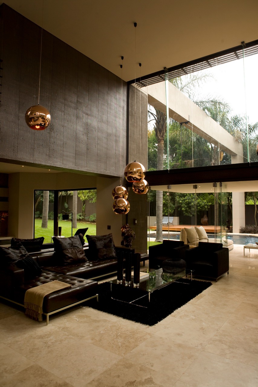 contemporary  interior  design  luxury  accommodation sculpture Modernist villa additions and alterations architectural design contemporary home double volume water feature rusted steel glass