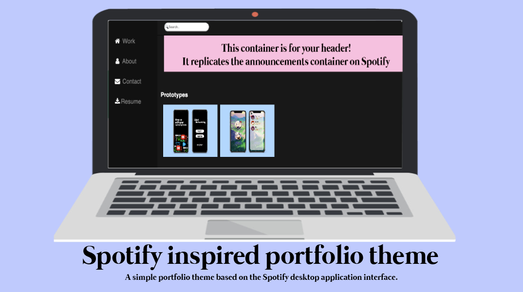 portfolio spotify Theme Web Design 