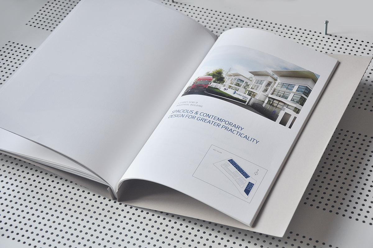 sales kit folder brochure Treatment format factory concrete