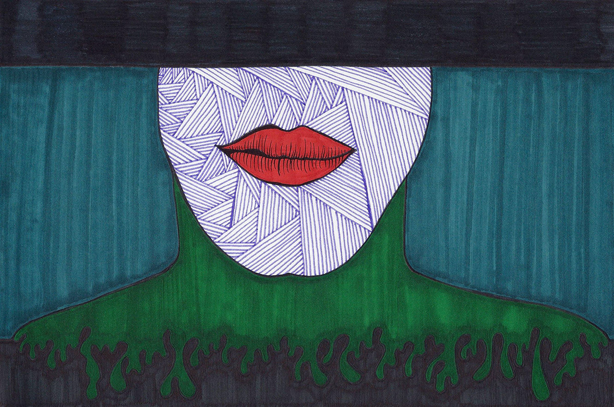 lips  abstract human lines shapes portrait