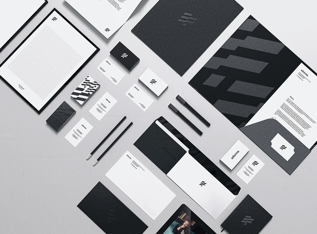identity black and white architect logo studio