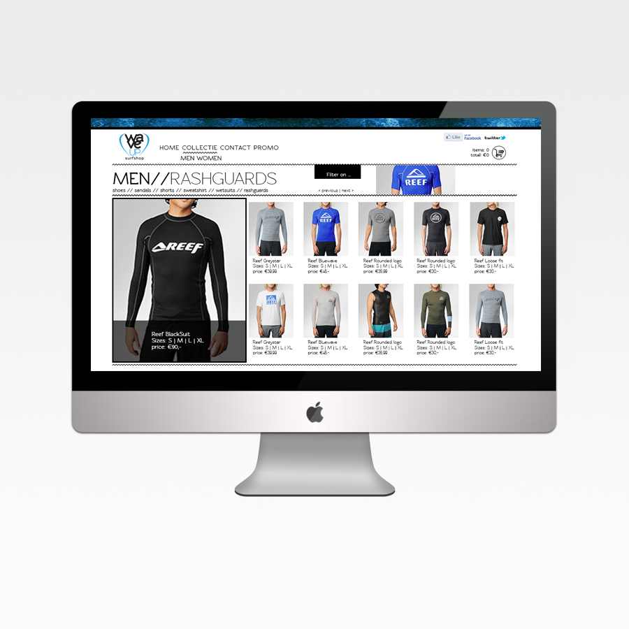 Surfshop  waveup Surf Website Webdesign surfwear Clothing graphic design