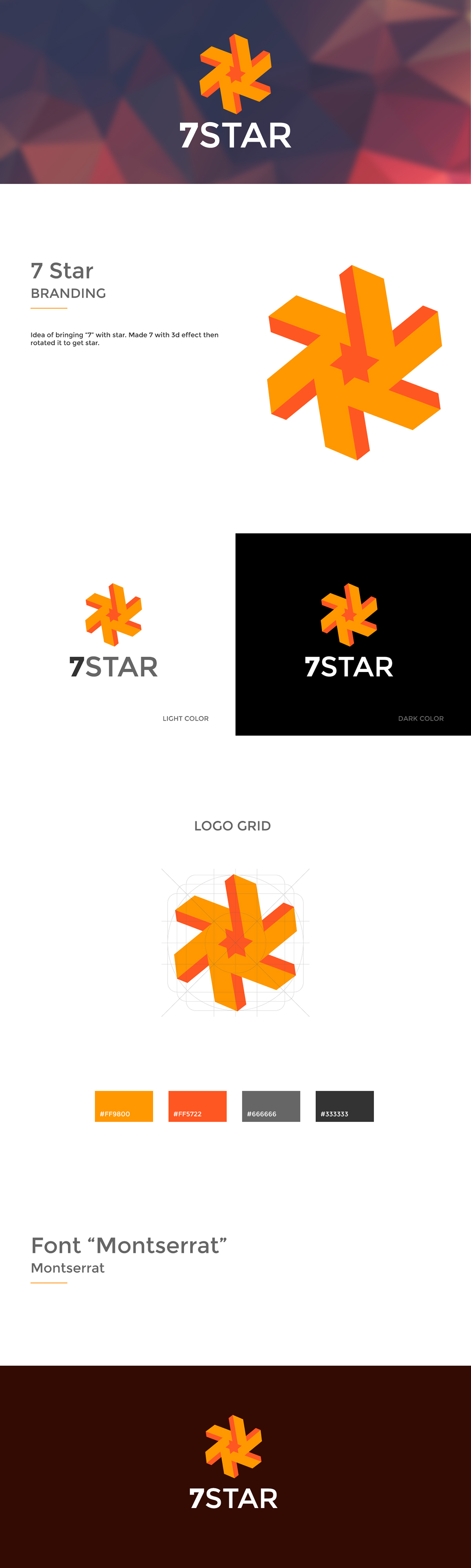 logo design Logo Design 7 STAR orange gray